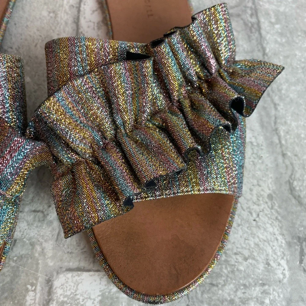 Loeffler Randall Glitter Flat Sandal Slides - Picture 6 of 13